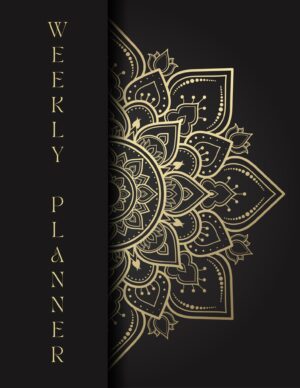 Gold Flower Weekly Planner