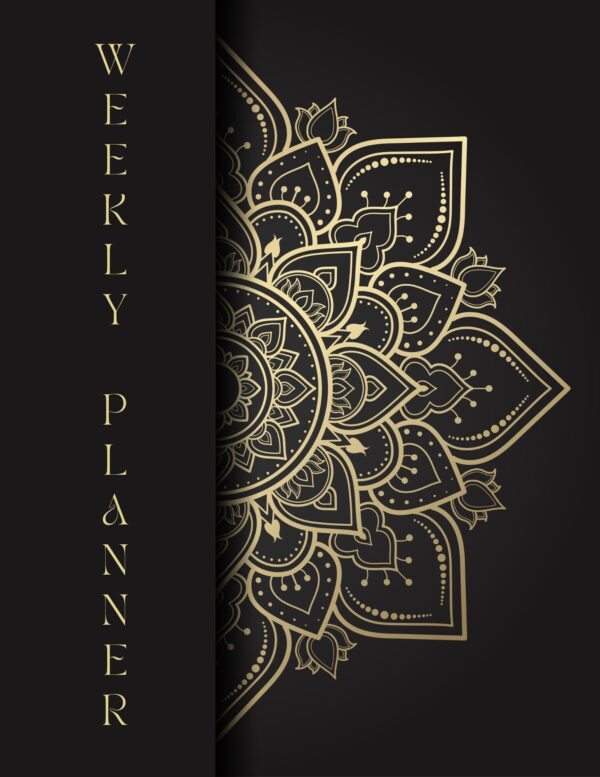 Gold Flower Weekly Planner
