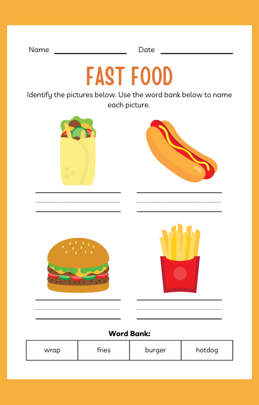 Fast Food ESL Workbook