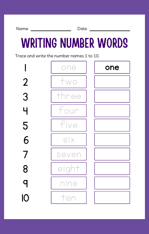 Kindergarten Numbers Workbook