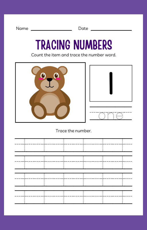 Kindergarten Numbers Workbook