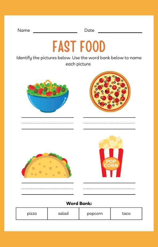 Fast Food ESL Workbook