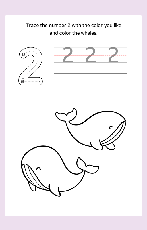 Animals 123 Tracing and Coloring Book