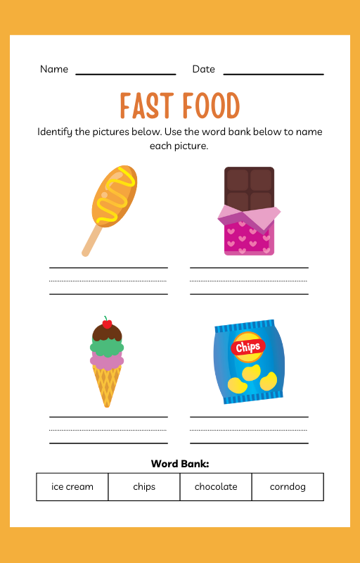 Fast Food ESL Workbook